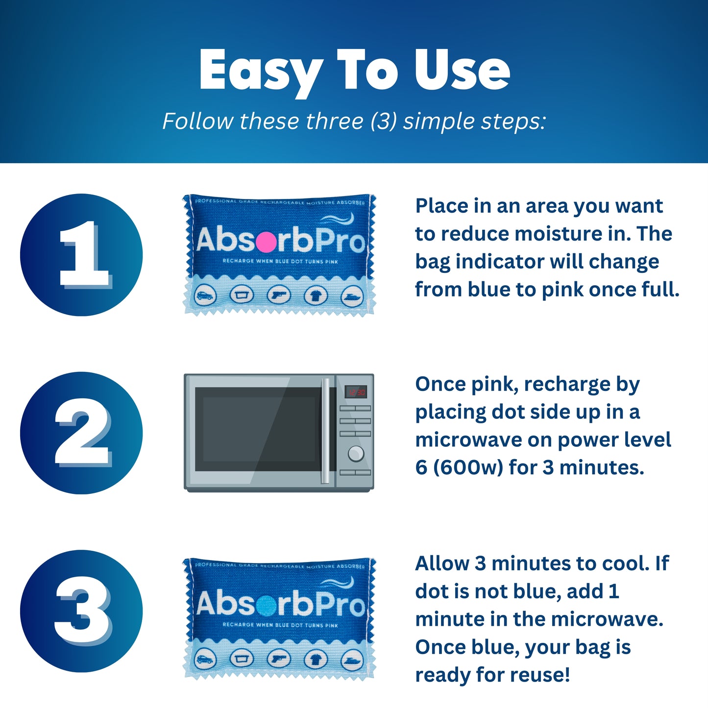 Absorb Pro - 100g Rechargeable Dehumidifier Bag