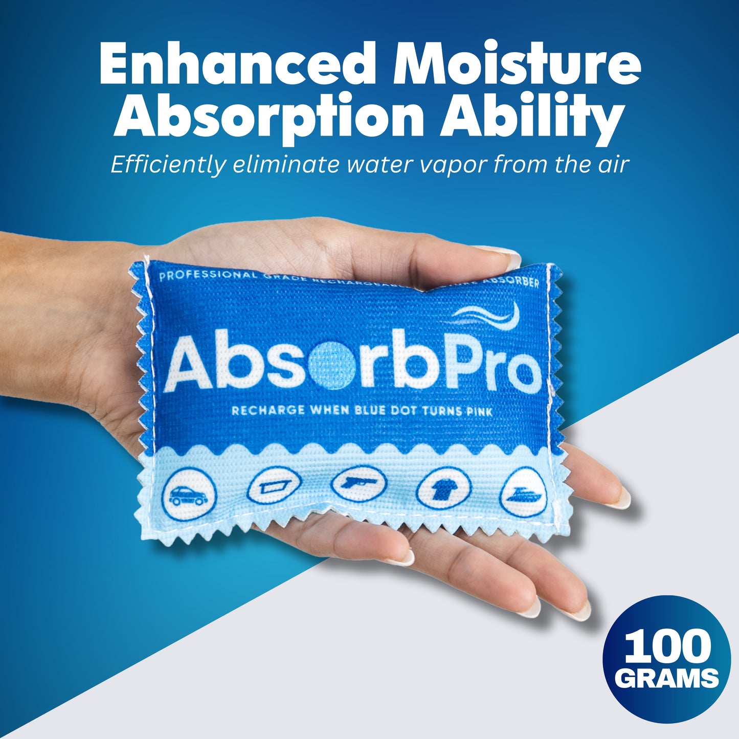 Absorb Pro - 100g Rechargeable Dehumidifier Bag 10-Pack